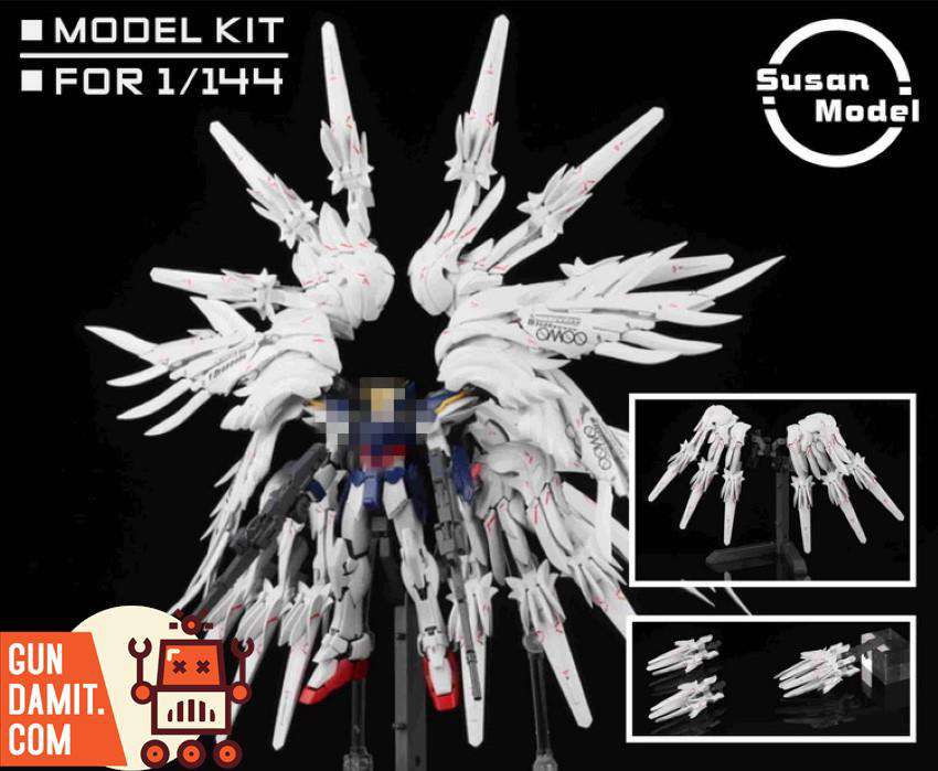 Susan Model SU016A full wing expansion with two sets of feather cannons on Wing Gundam Susan Model SU016A full wing expansion with two sets of feather cannons on Wing Gundam