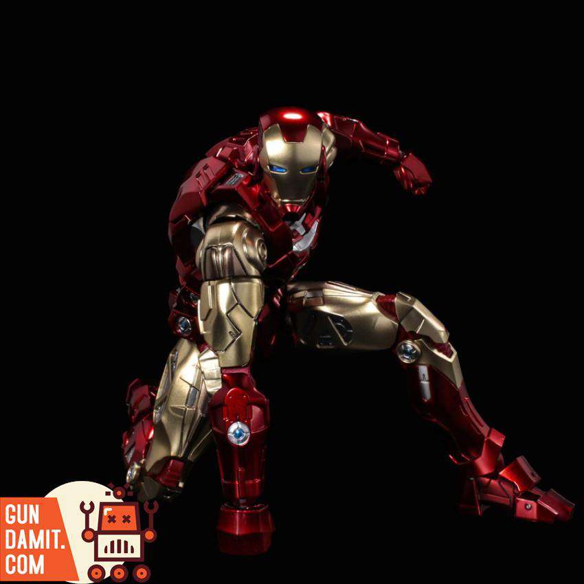 Sentinel Fighting Armor Iron Man crouching action pose front view Sentinel Fighting Armor Iron Man crouching action pose front view