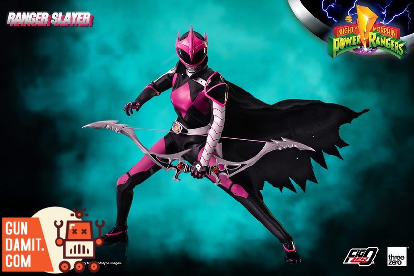Ranger Slayer close-up on pink helmet with horn visor design Ranger Slayer close-up on pink helmet with horn visor design