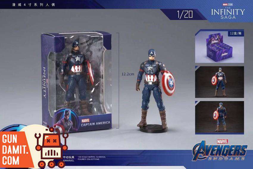 Marvel Avengers Thanos and Captain America 1/20 figures with packaging Marvel Avengers Thanos and Captain America 1/20 figures with packaging