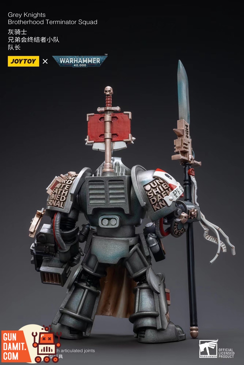Grey Knights Terminator Captain rear view showing cape and book decorations Grey Knights Terminator Captain rear view showing cape and book decorations