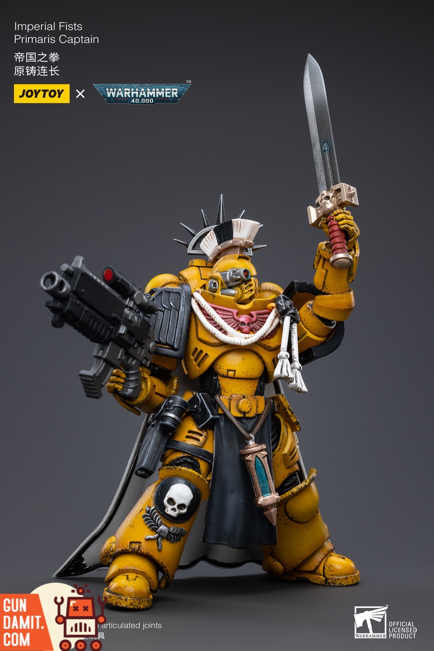 Imperial Fists Primaris Captain side view with bolt pistol and sword Imperial Fists Primaris Captain side view with bolt pistol and sword