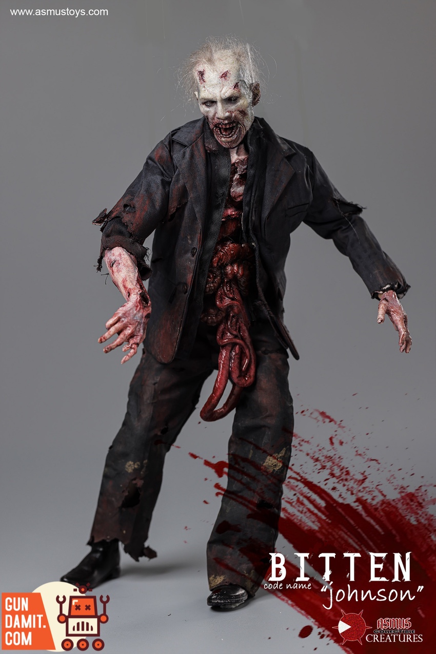 Asmus Toys Bitten Johnson side profile showing torn clothing and gore Asmus Toys Bitten Johnson side profile showing torn clothing and gore