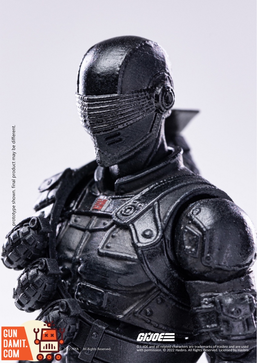 Hiya Toys Snake Eyes accessories layout with weapons and hands Hiya Toys Snake Eyes accessories layout with weapons and hands