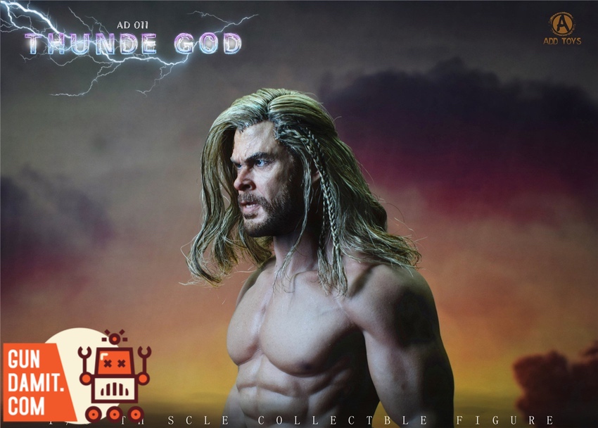ADD Toys 1/6 AD-011 Thunder God headsculpt side profile with braided hair ADD Toys 1/6 AD-011 Thunder God headsculpt side profile with braided hair
