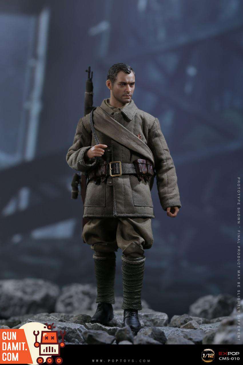 POPTOYS Soviet Sniper Vassili side profile with sniper rifle aiming pose POPTOYS Soviet Sniper Vassili side profile with sniper rifle aiming pose