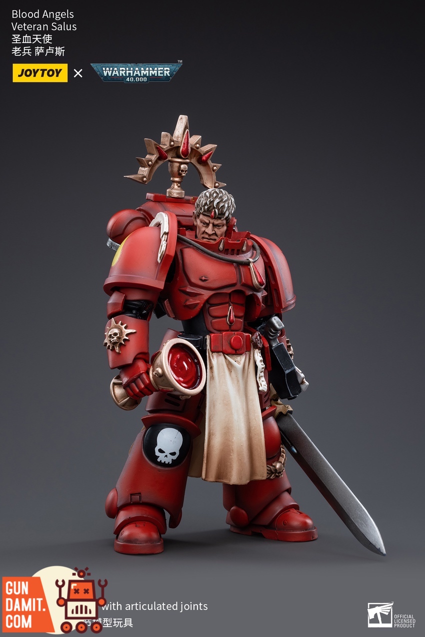 Blood Angels Veteran Salus side profile with weapon ready Blood Angels Veteran Salus side profile with weapon ready