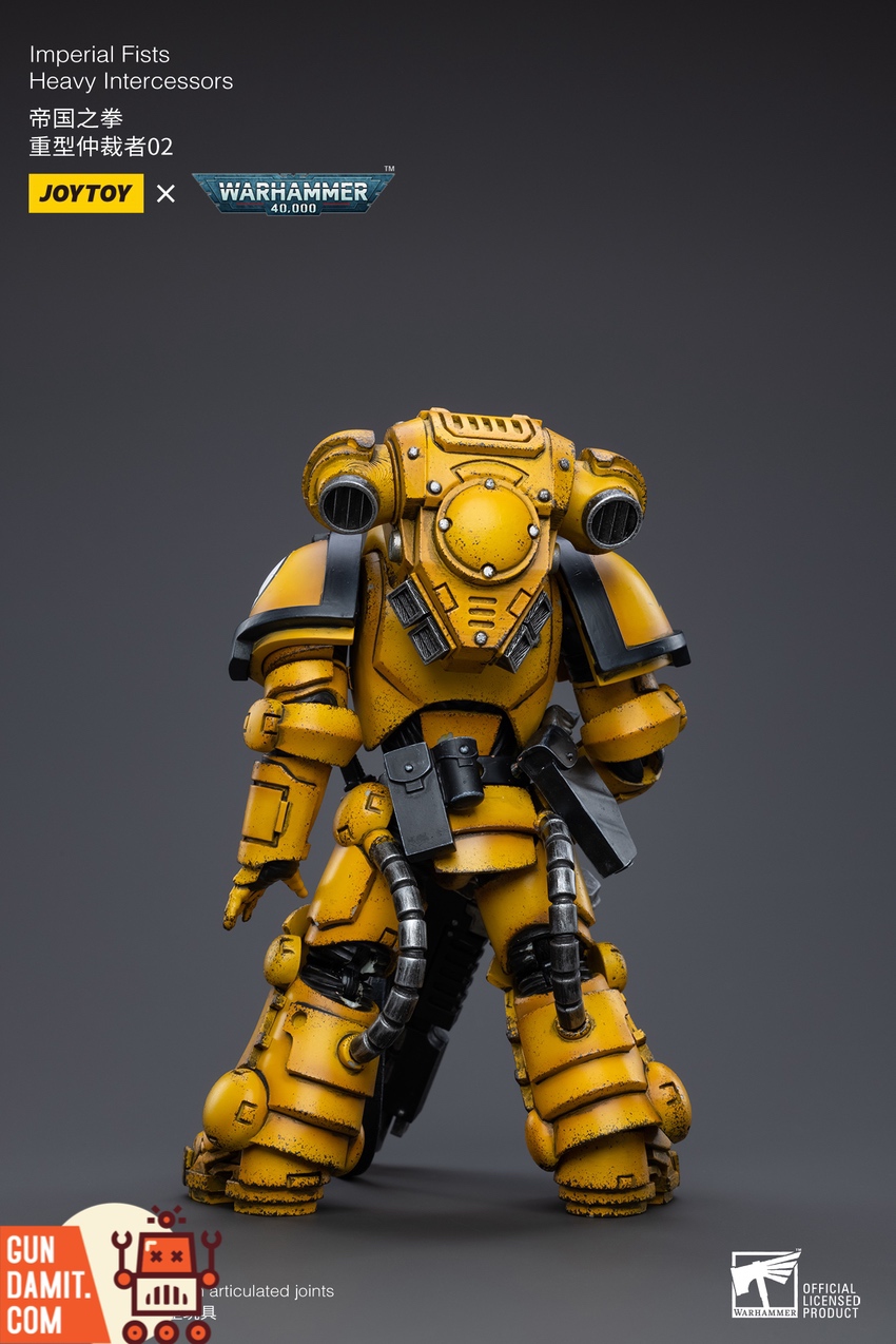 Imperial Fists Heavy Intercessors 02 side profile in combat stance Imperial Fists Heavy Intercessors 02 side profile in combat stance