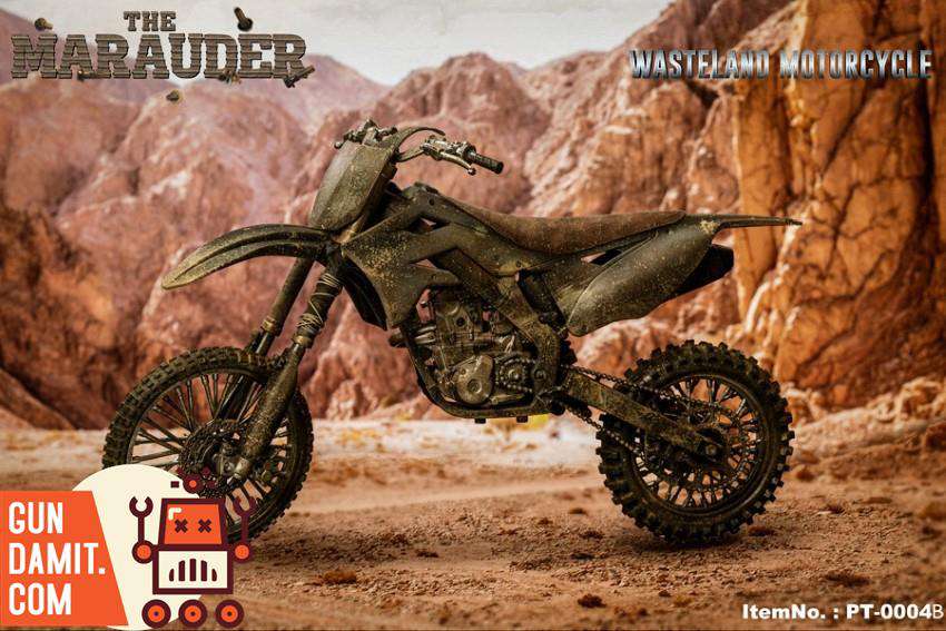 Wasteland Motorcycle close-up on weathered engine and exhaust details Wasteland Motorcycle close-up on weathered engine and exhaust details