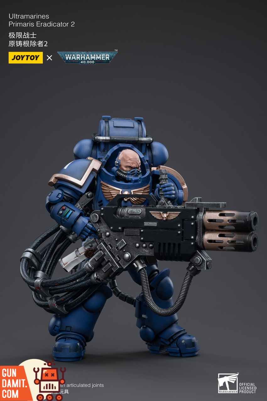 JoyToy 1/18 Ultramarines Primaris Eradicator 2 with multi-melta front view JoyToy 1/18 Ultramarines Primaris Eradicator 2 with multi-melta front view