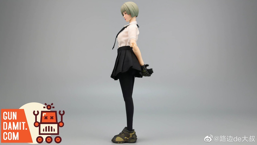 Frontline Chaos Rin rear view showing short bob hairstyle and uniform Frontline Chaos Rin rear view showing short bob hairstyle and uniform