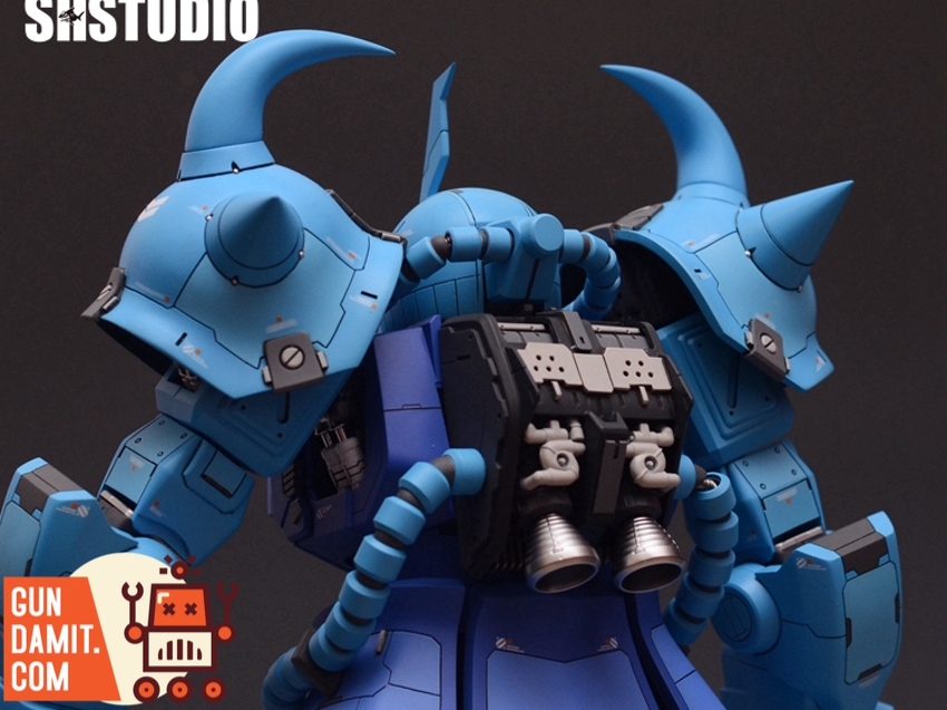 Gouf Custom resin conversion kit armor parts spread layout on cutting mat Gouf Custom resin conversion kit armor parts spread layout on cutting mat