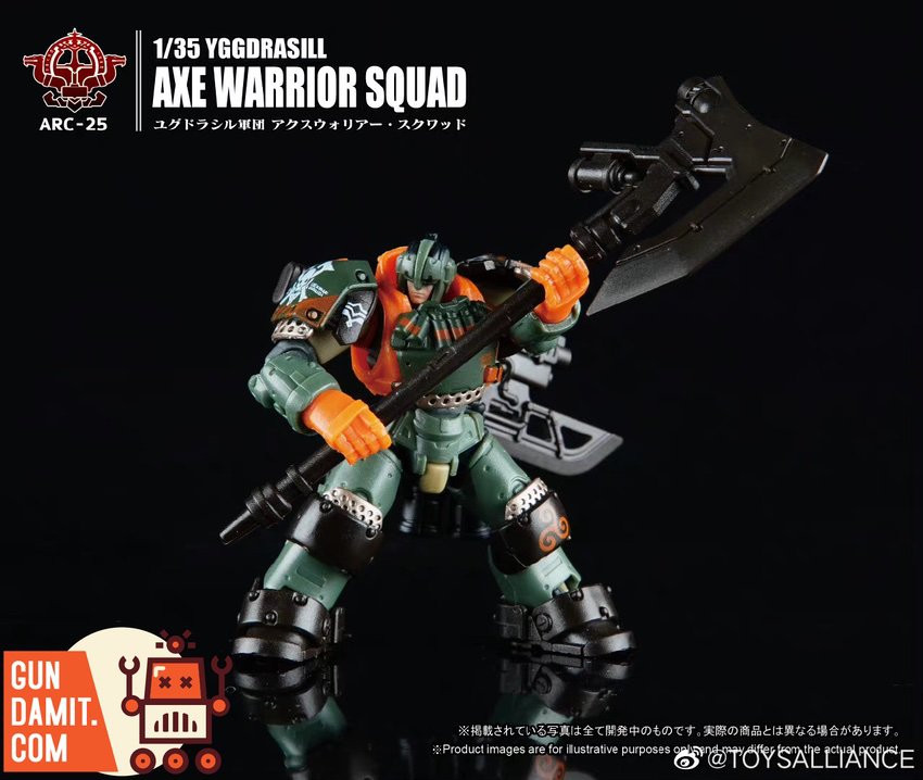 Toys Alliance 1/35 ARC-25 Yggdrasill Axe Warrior Squad group display Toys Alliance 1/35 ARC-25 Yggdrasill Axe Warrior Squad group display