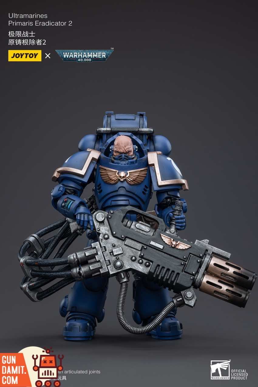 Eradicator 2 close-up showing dual barrel melta weapon Eradicator 2 close-up showing dual barrel melta weapon
