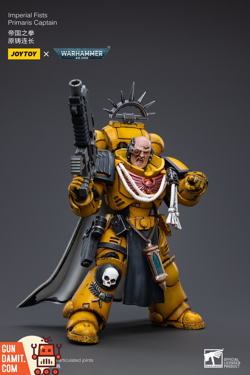 Imperial Fists Captain rear view showing cape and chapter insignia Imperial Fists Captain rear view showing cape and chapter insignia