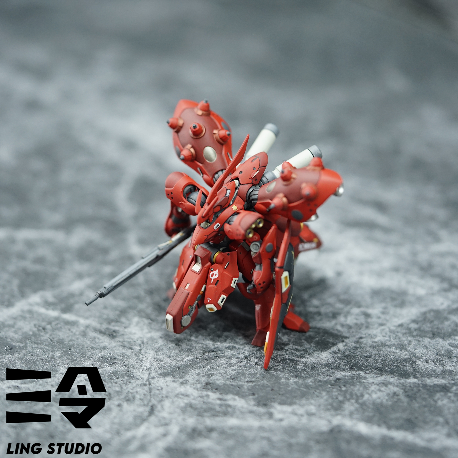Ling Studio MSN-04 II Nightingale side profile with mega particle cannon Ling Studio MSN-04 II Nightingale side profile with mega particle cannon