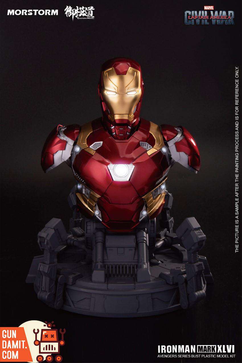 Morstorm Iron Man Mark 46 bust side profile with arc reactor glow Morstorm Iron Man Mark 46 bust side profile with arc reactor glow
