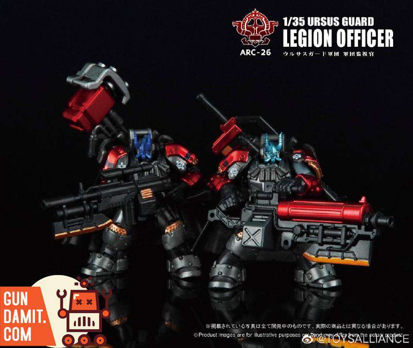 Ursus Guard Legion Officer close-up showing red and black exo-armor Ursus Guard Legion Officer close-up showing red and black exo-armor