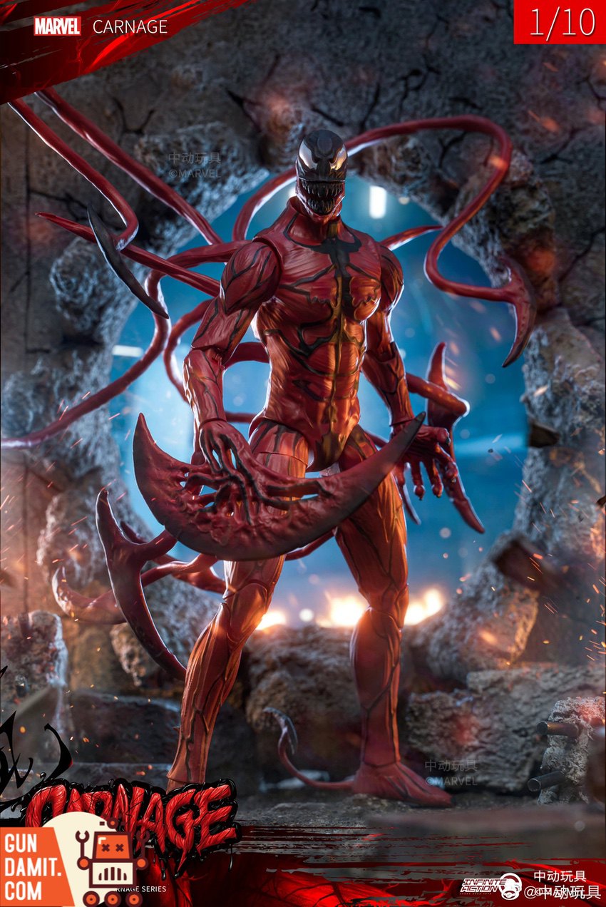1/10 Carnage figure full accessories and display stand layout 1/10 Carnage figure full accessories and display stand layout