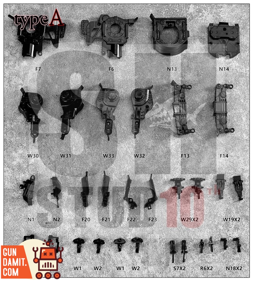 Gouf Flight Type frame kit complete resin parts spread and layout Gouf Flight Type frame kit complete resin parts spread and layout