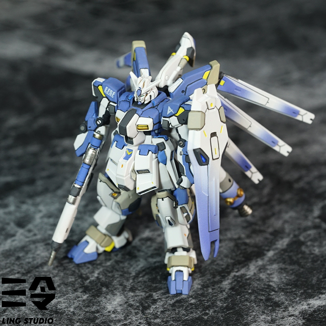 Ling Studio Gundam Artifact Hi-Nu Gundam pre-painted miniature with fin funnels Ling Studio Gundam Artifact Hi-Nu Gundam pre-painted miniature with fin funnels