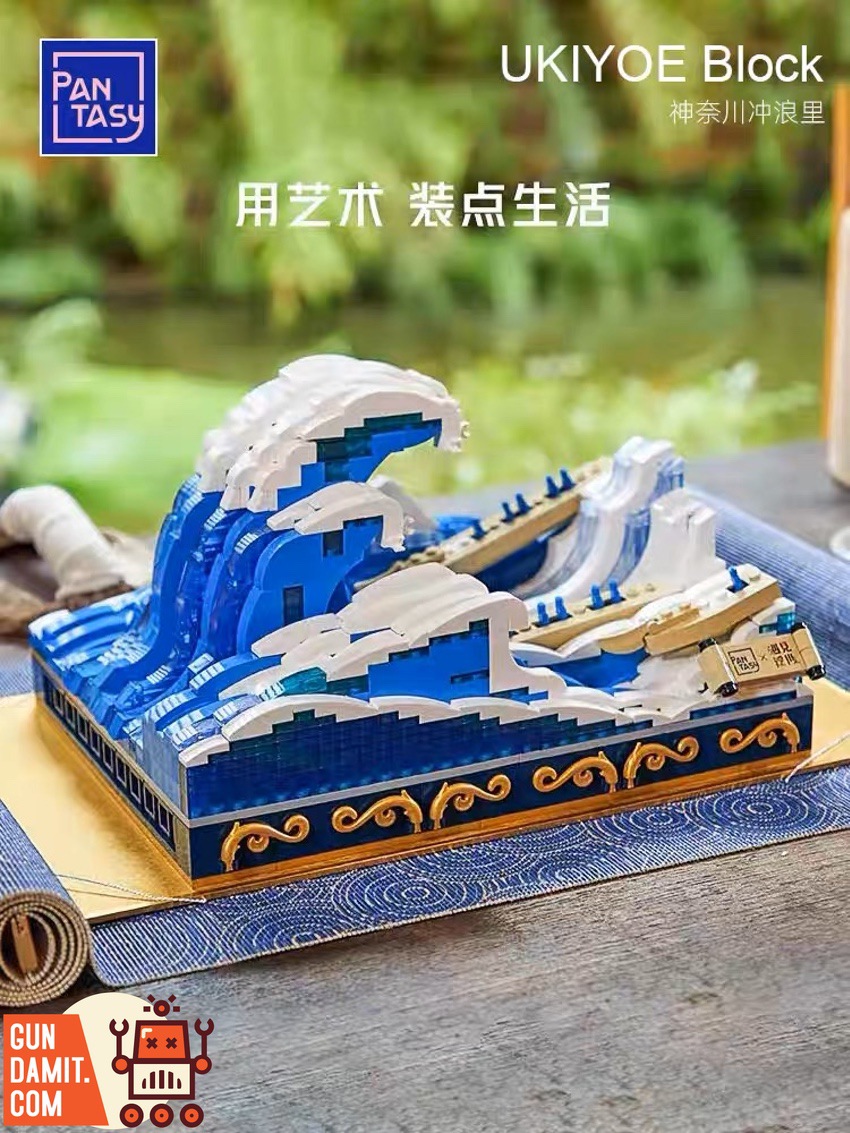 Pantasy Ukiyo-e Great Wave side angle with Mount Fuji in background Pantasy Ukiyo-e Great Wave side angle with Mount Fuji in background