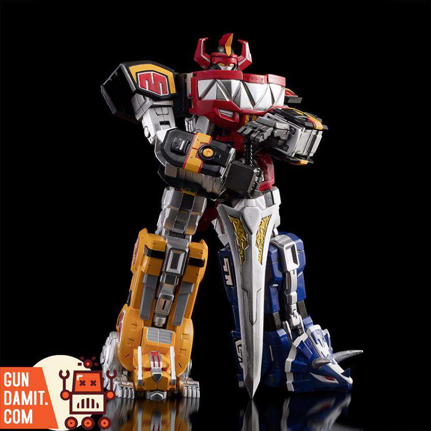 Power Rangers Megazord side angle showing combined leg and arm formation Power Rangers Megazord side angle showing combined leg and arm formation