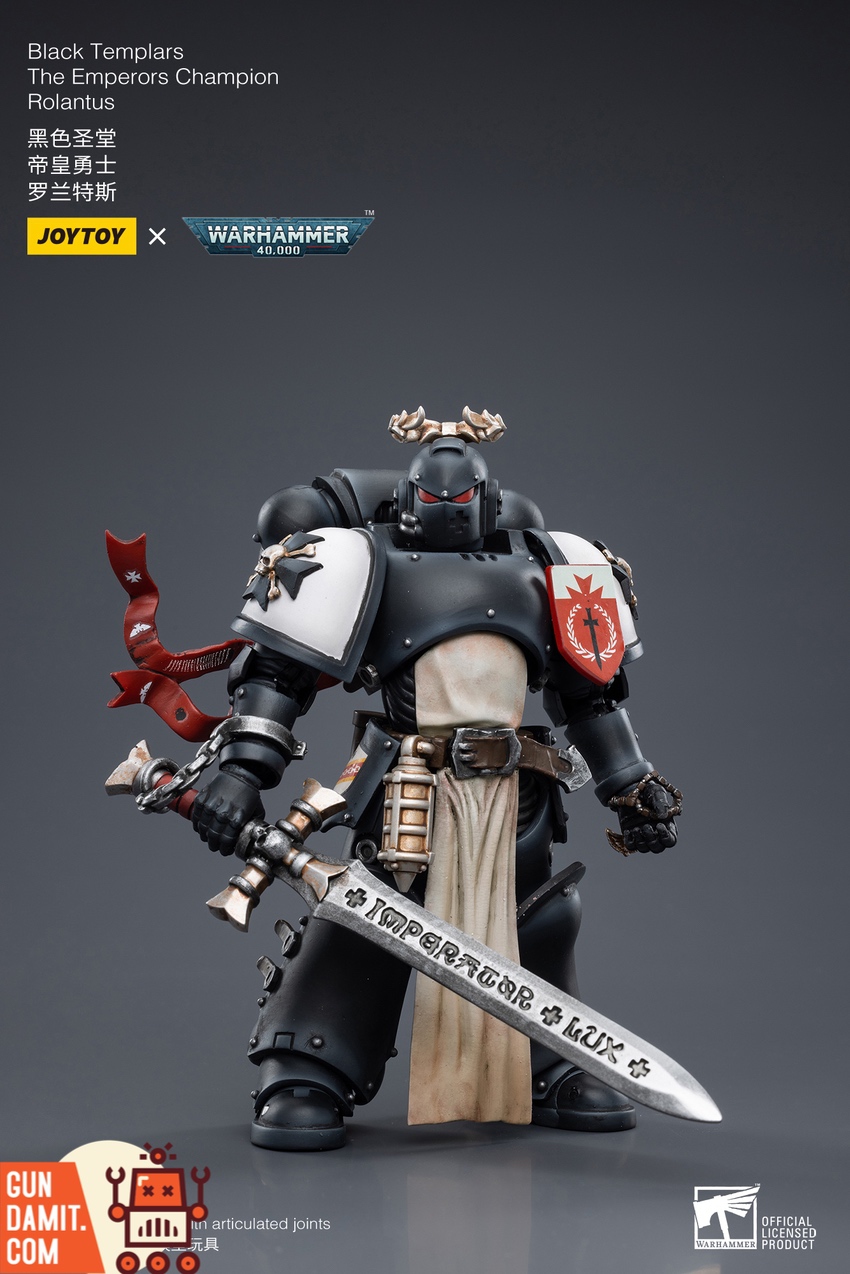 JoyToy 1/18 Black Templars Emperor's Champion Rolantus with Black Sword JoyToy 1/18 Black Templars Emperor's Champion Rolantus with Black Sword