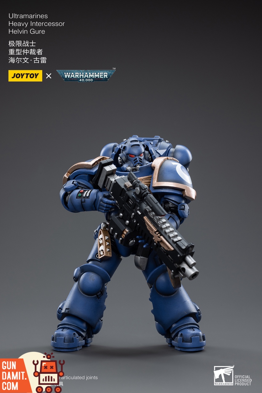 Helvin Gure blue Primaris armor and white shield insignia Helvin Gure blue Primaris armor and white shield insignia
