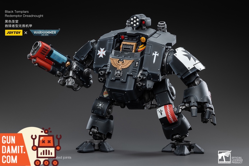Black Templars Redemptor Dreadnought weapon arm close-up Black Templars Redemptor Dreadnought weapon arm close-up