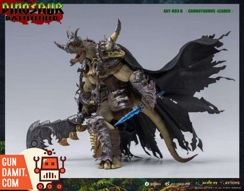 AXYTOYS Dinosaur Battlefield green Carnotaurus head armor variants AXYTOYS Dinosaur Battlefield green Carnotaurus head armor variants