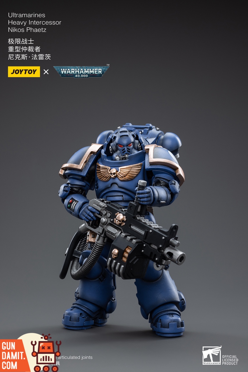 Heavy Intercessor figure weapon and ammo belt detail Heavy Intercessor figure weapon and ammo belt detail
