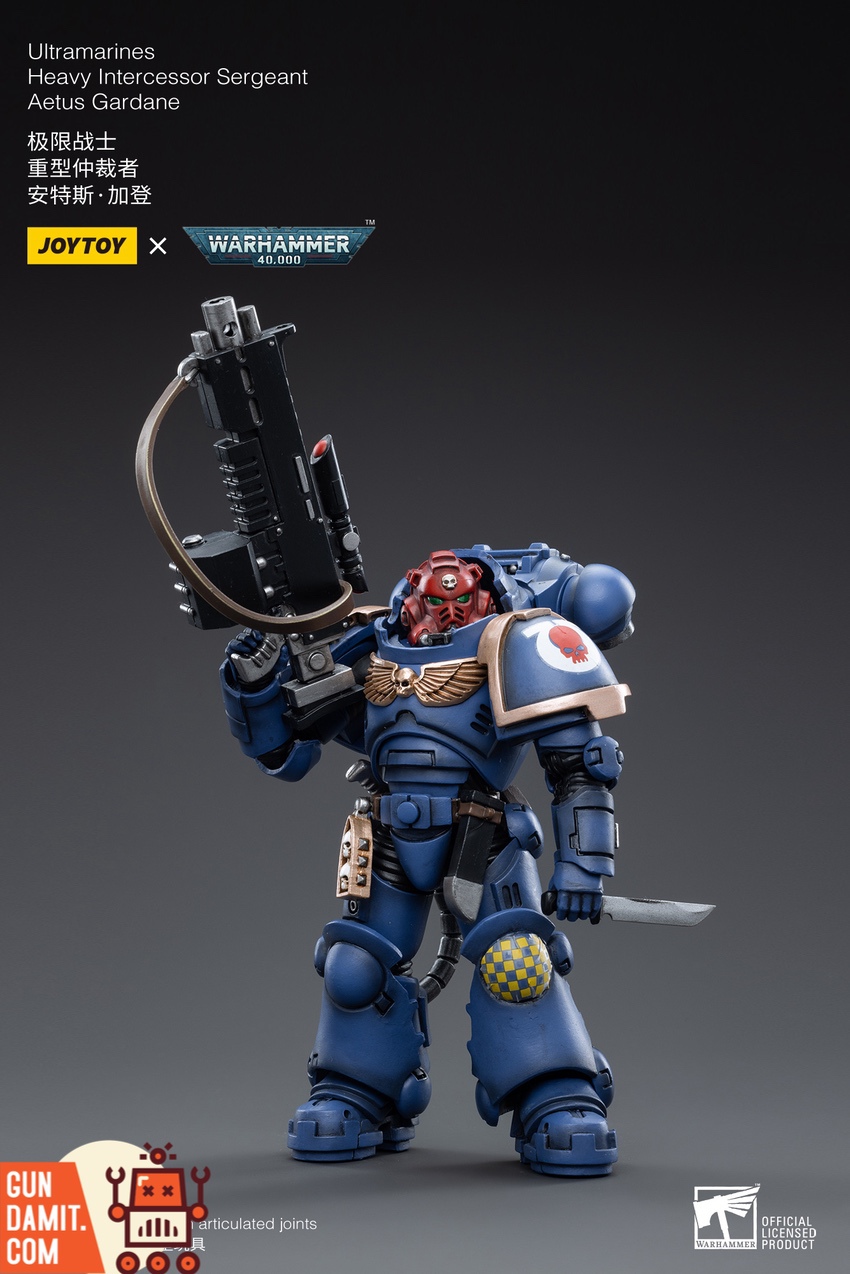 WH40K Sergeant Aetus Gardane blue Primaris armor detail WH40K Sergeant Aetus Gardane blue Primaris armor detail