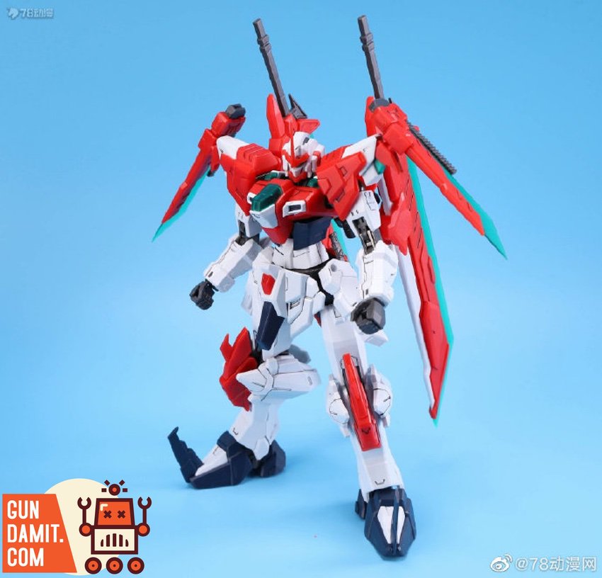 HunShang 1/144 Sword Battle Shadow red and white color scheme standing pose with wing binders HunShang 1/144 Sword Battle Shadow red and white color scheme standing pose with wing binders