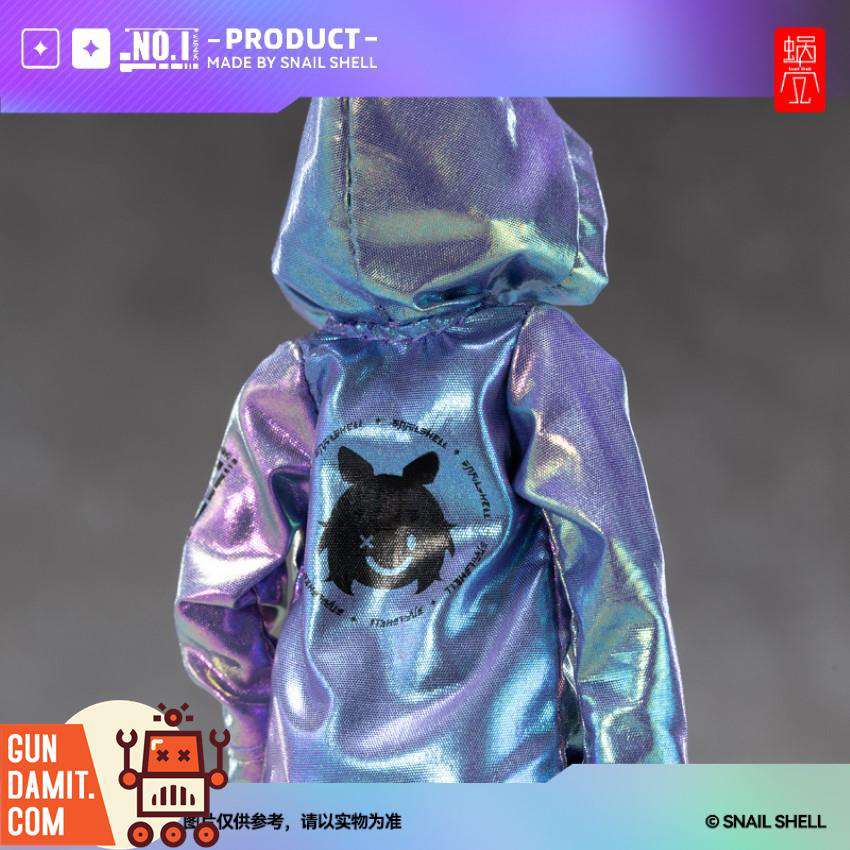 Snail Shell blue purple coat on figure demonstration Snail Shell blue purple coat on figure demonstration
