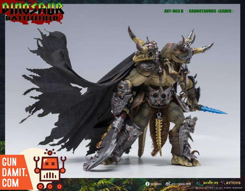 AXY-003B Carnotaurus green version armor pieces close-up AXY-003B Carnotaurus green version armor pieces close-up