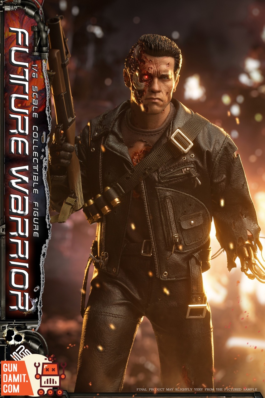 T-800 Deluxe leather jacket and shotgun pose T-800 Deluxe leather jacket and shotgun pose