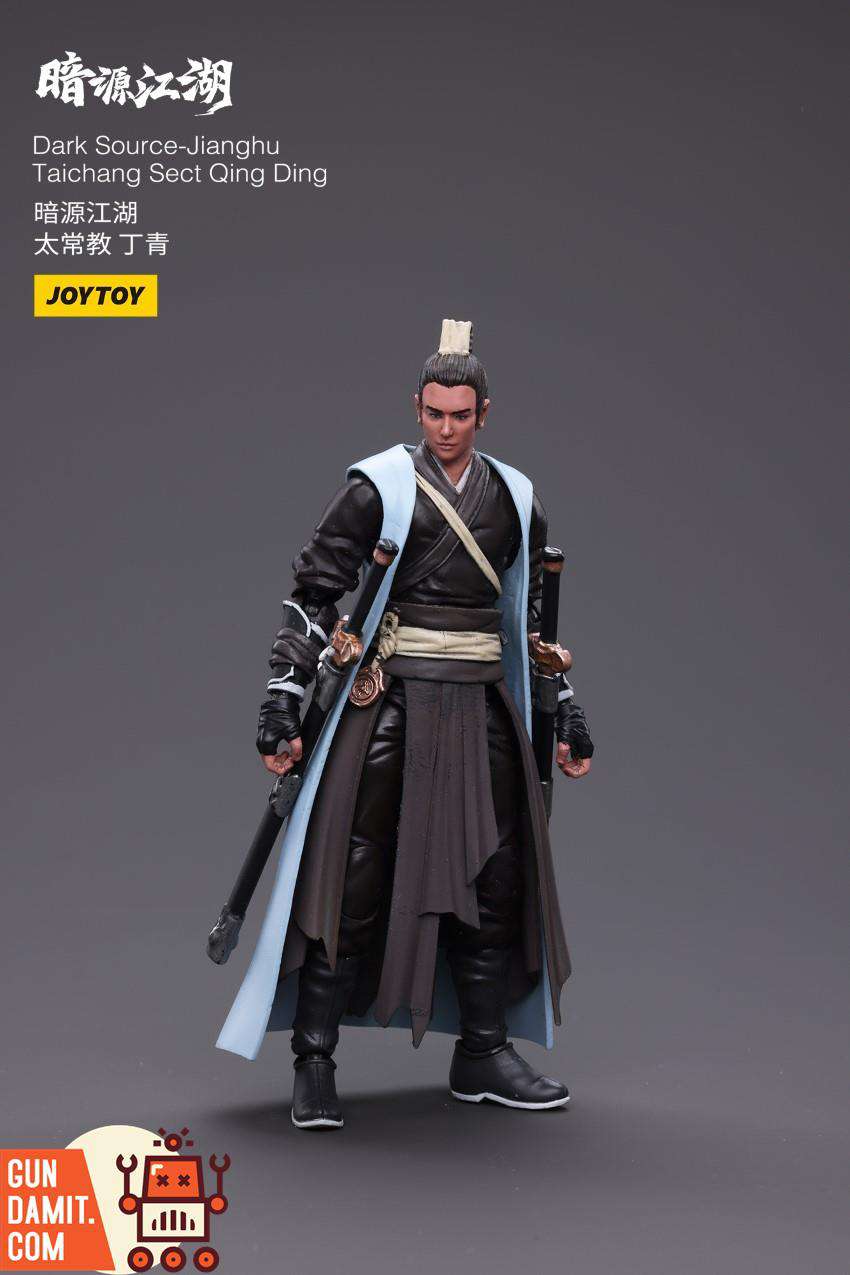 JoyToy 1/18 Taichang Sect Qing Ding figure front view with blue cloak JoyToy 1/18 Taichang Sect Qing Ding figure front view with blue cloak