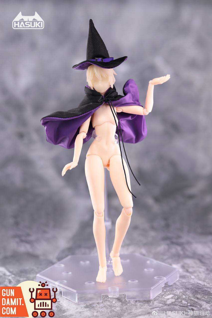 HASUKI wizard hat close-up showing purple ribbon buckle detail HASUKI wizard hat close-up showing purple ribbon buckle detail