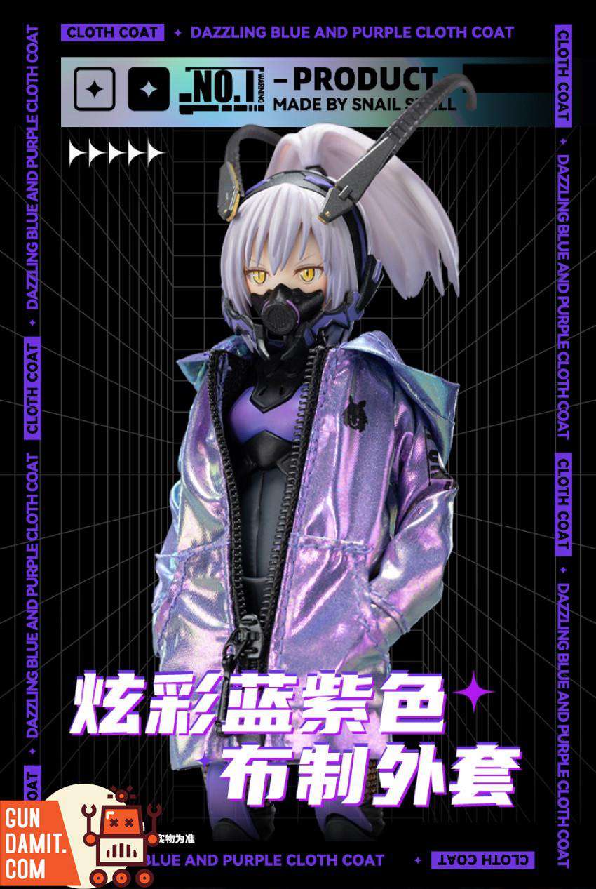 Blue purple holographic coat full front view Blue purple holographic coat full front view