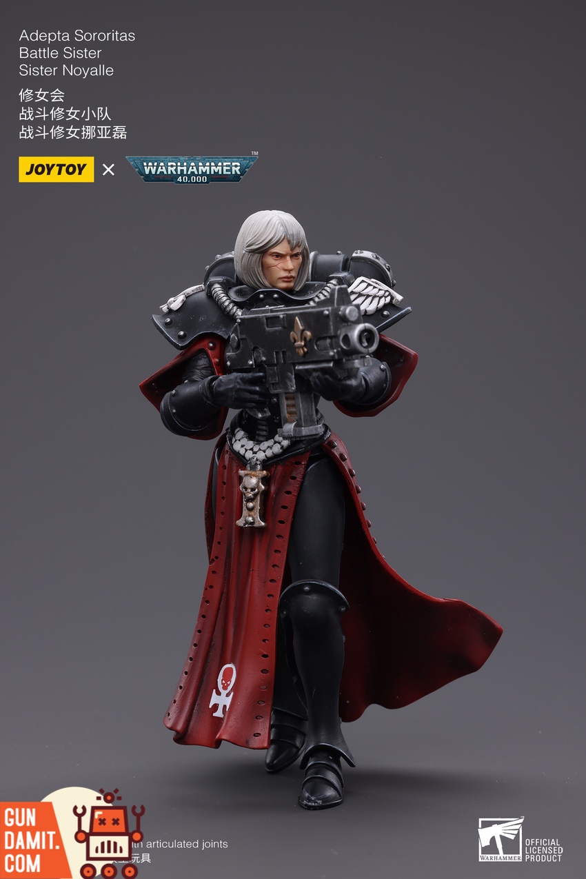 JoyToy 1/18 WH40K Adepta Sororitas Battle Sister Noyalle front view with bolter JoyToy 1/18 WH40K Adepta Sororitas Battle Sister Noyalle front view with bolter