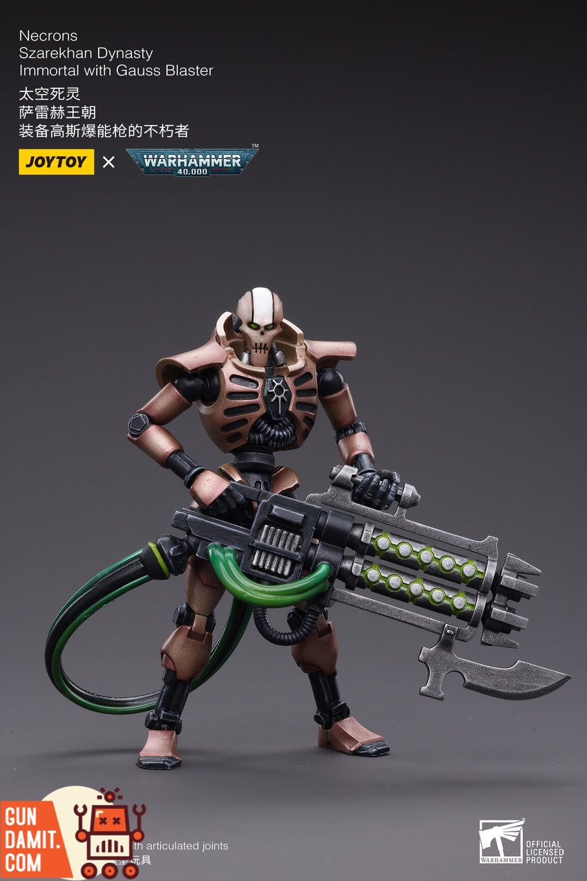 JoyToy Necrons Szarekhan Immortals action pose aiming gauss blasters JoyToy Necrons Szarekhan Immortals action pose aiming gauss blasters