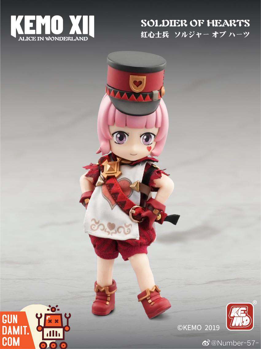 Kemo XII Doll Soldier of Heart side view with weapon and card armor Kemo XII Doll Soldier of Heart side view with weapon and card armor