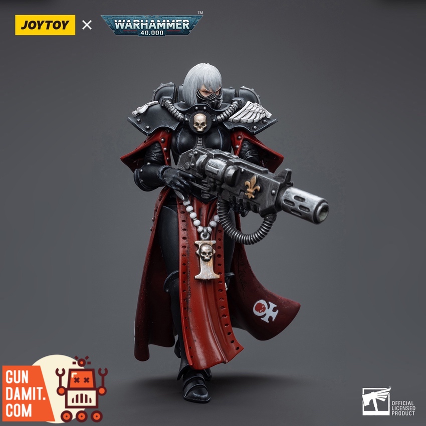 JoyToy 1/18 WH40K Adepta Sororitas Battle Sister Jurel front view with bolter and face mask JoyToy 1/18 WH40K Adepta Sororitas Battle Sister Jurel front view with bolter and face mask