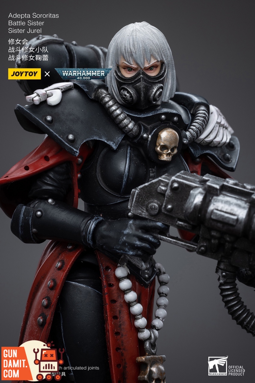 JoyToy Battle Sister Jurel close-up showing masked face and armor detail JoyToy Battle Sister Jurel close-up showing masked face and armor detail