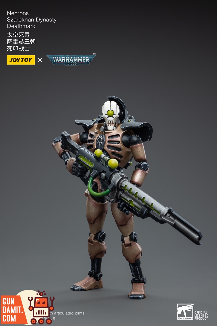 JoyToy WH40K Necrons Deathmark rear view showing back mounted equipment JoyToy WH40K Necrons Deathmark rear view showing back mounted equipment