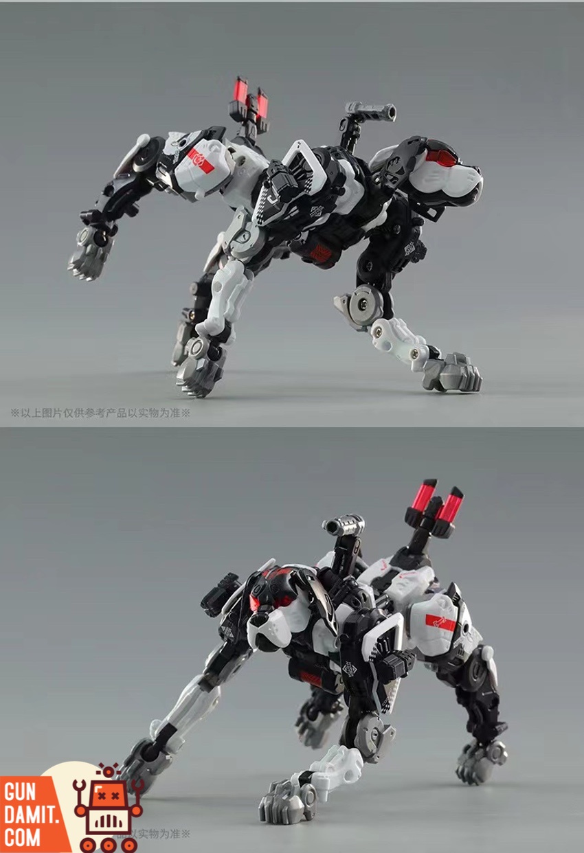 52Toys BB-51C Jawliet panther beast mode side view in white and black 52Toys BB-51C Jawliet panther beast mode side view in white and black