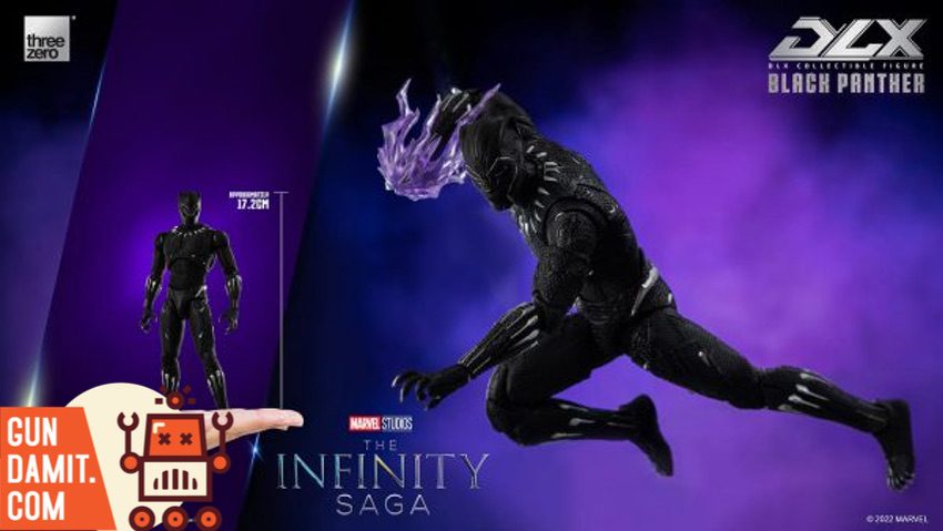Threezero Infinity Saga Black Panther accessories and interchangeable hands display Threezero Infinity Saga Black Panther accessories and interchangeable hands display