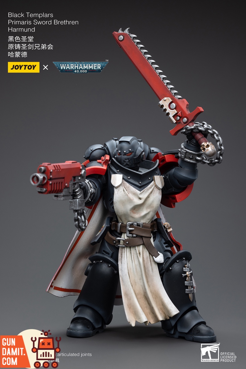 JoyToy Black Templars Primaris Harmund alternate angle with weapons JoyToy Black Templars Primaris Harmund alternate angle with weapons