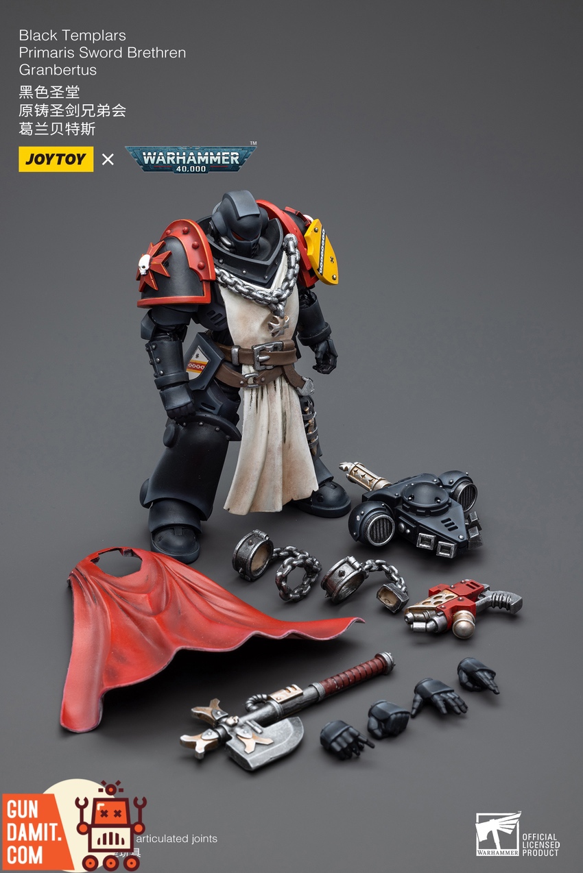 JoyToy Black Templars Primaris Granbertus alternate angle combat stance JoyToy Black Templars Primaris Granbertus alternate angle combat stance